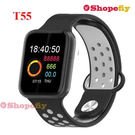 T55 Smart Watch  Waterproof Heart Rate Monitor Blood Pressure Function